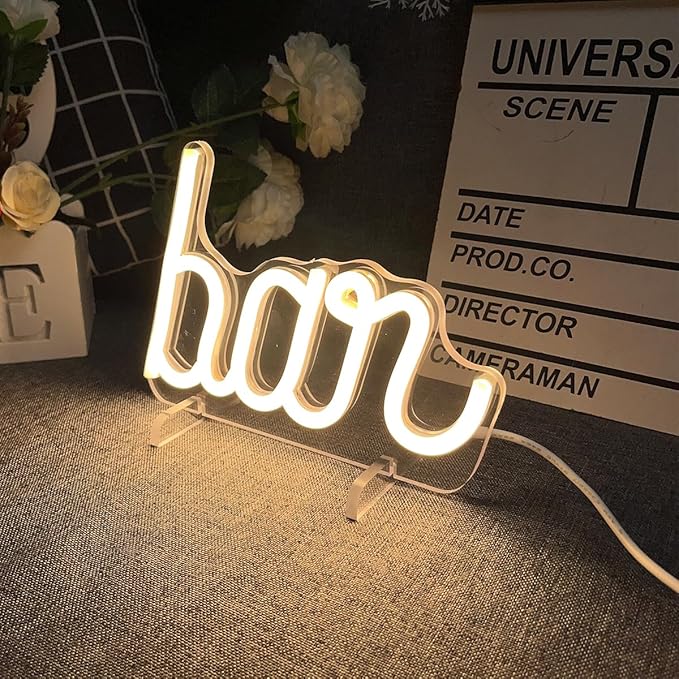 Bar Table Number Neon Sign Desk Lamp Night Light Wedding Letter LED Neon Sign Wedding Table Decorations Neon Light Shop Bedroom Home Room Decor Christmas Party Warm White USB 20Ă14.2 CM