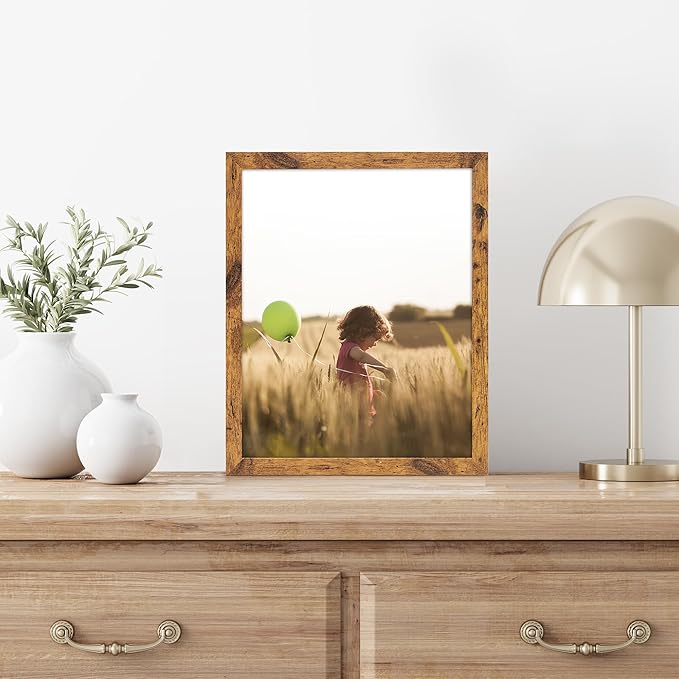 TWING 8x10 Picture Frames Set of 6, Rustic Photo Frames Collage for Wall Decor Mounting or Table Display,Home Decorative Wall Gallery Picture Photo Frame Wood Brown,Walnut