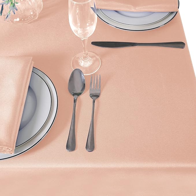 Cupuamon Square Tablecloth 90x90 inch Washable Polyester Fabric Table Cloth for Wedding Party Dining Banquet Decoration(90x90,Dusty Pink)