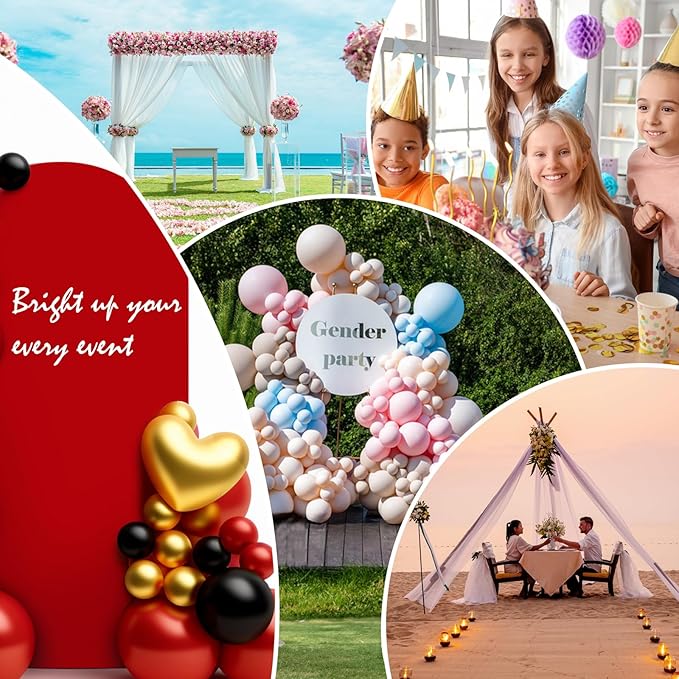 LEBENGURU Upgraded 5FT Wedding Arch Cover, Red Spandex Fitted Arch Backdrop Cover, Round Top Chiara Stand Covers for Birthday Party Baby Shower Banquet Balloon Décor