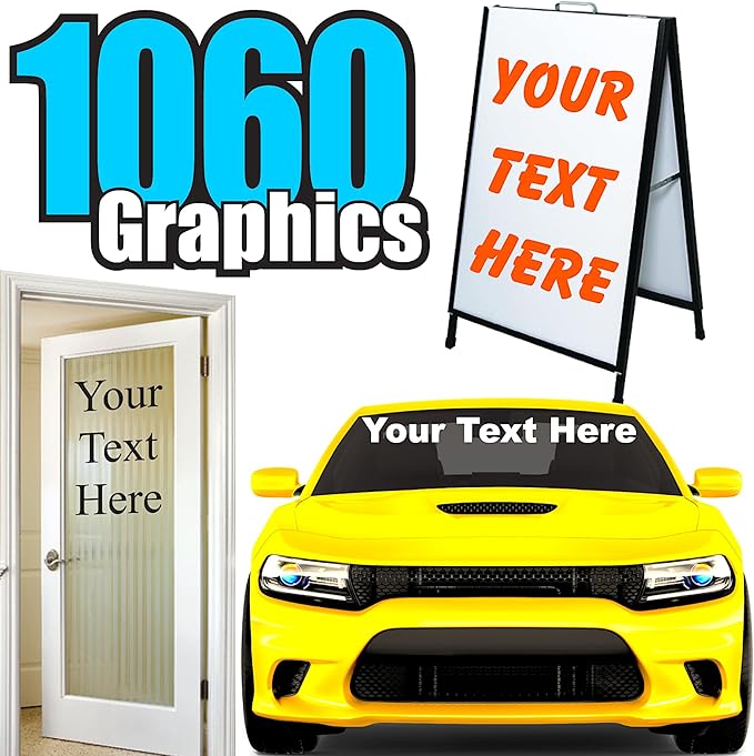 Custom Vinyl Lettering (Any Size, Any Color) for Car, Truck, Vehicle, Auto, Window, Windshield, Glass, Vinyl Letters, Numbers, Decal Sticker
