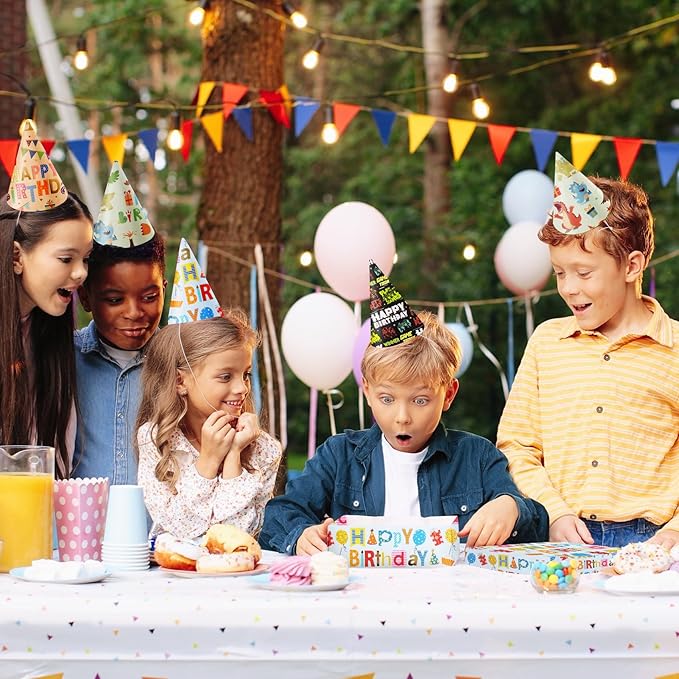 Aimyoo Blue Birthday Wrapping Paper Roll - 17 Inch X 16.4 Feet - Gold Foil Happy Birthday Lettering & Balloon Design Gift Wrap for Kids, Baby Showers
