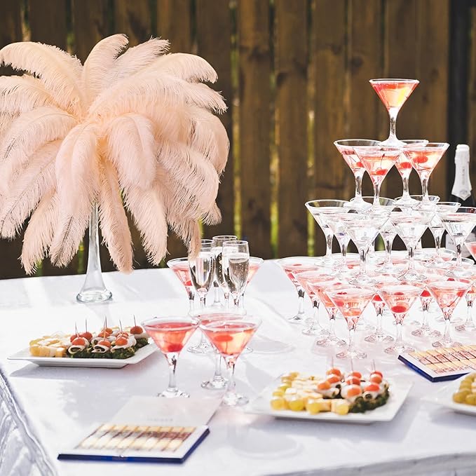 80 Pcs Large Natural Ostrich Feathers Plumes 14-16 Inch Bulk for DIY Crafts Wedding Party Centerpiece Vase