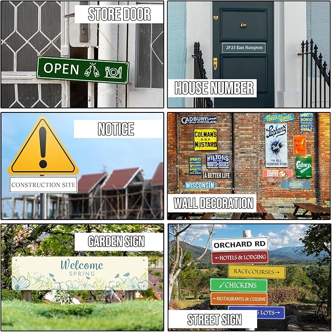 Custom Signs Outdoor Metal - 16 x 4 Personalized Aluminum Rust-Proof Entrance Hazard Intersection Parking Street Signs,Decorative Sign