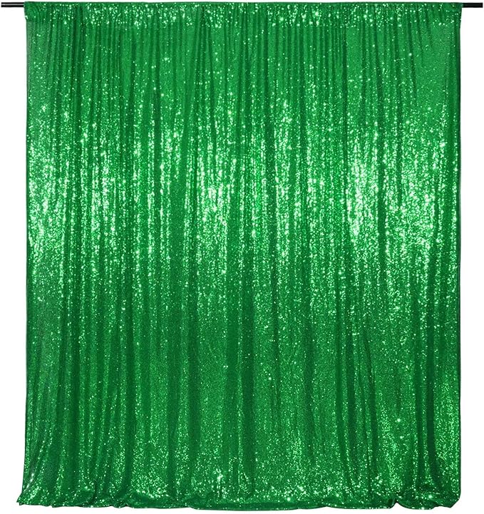 Eternal Beauty Green Sequin Backdrop, 10x10 Ft Glitter Background Curtains for Christmas Shimmer Photography Party Wedding Birthday Back Drop Decor