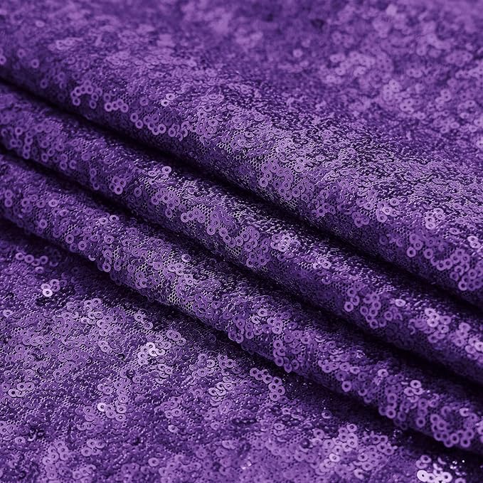 Sugargirl Purple Sequin Backdrop Curtain 2 Panels 2FTx8FT Glitter Purple Background Drapes Sparkle Photography Backdrop for Party Wedding Birthday Wall Decoration