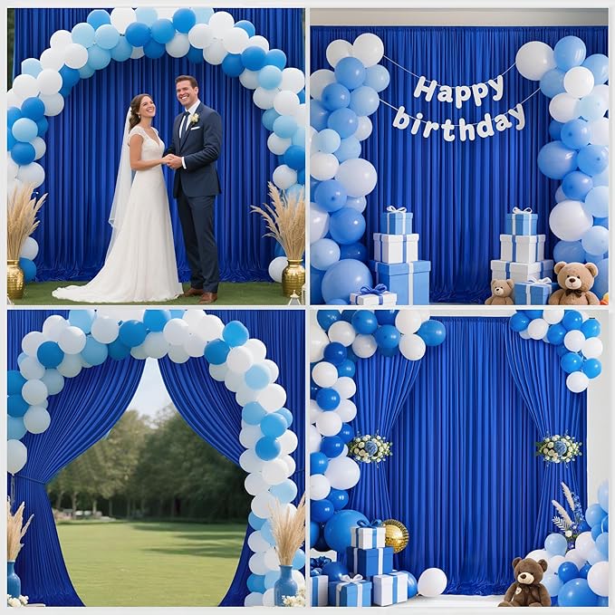 10x10ft Backdrop Curtains for Parties, 2 Panels 5x10ft Photography Backdrop Curtain with Rod Pocket,Backdrop Polyester Background Drapes,Wedding Backdrop Drapes for Birthday Baby Shower Home Decor