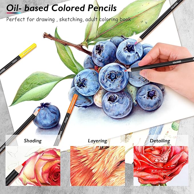 Soucolor 73 Pack Art Supplies Sketching Kit for Adults Kids Teen Gifts, Christmas Gifts, Drawing Sketching Pencils with Sketchbook, Coloring Book, Colored Watercolor Metallic Graphite Charcoal Pencils