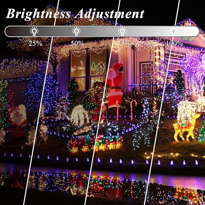 Lovelite 164FT Christmas Lights Outdoor, 35 Colors Changing 500 LED String Lights Green Wire Remote Timer, Waterproof Halloween Light for Indoor Outdoor Holiday Party Xmas Tree Wedding Decor