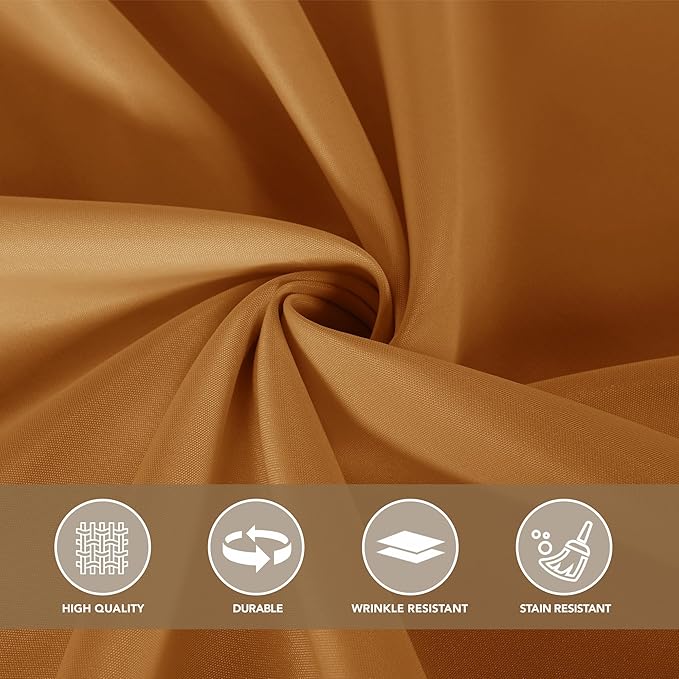 sancua Thanksgiving Square Tablecloths 60x60 Inch Bronze, 2 Pack - Fabric Fall Table Cloth for Square or Round Tables, Washable Polyester Table Cover for Dinner, Holiday Party, Display Tables