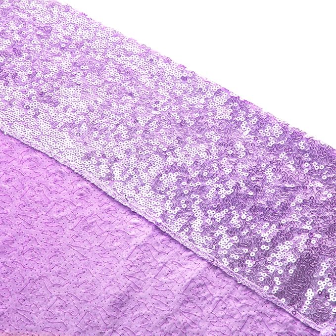 SquarePie Sequin Backdrop Curtain Not See Through Thick Glitter Background for Party 10FT x 10FT Lavender