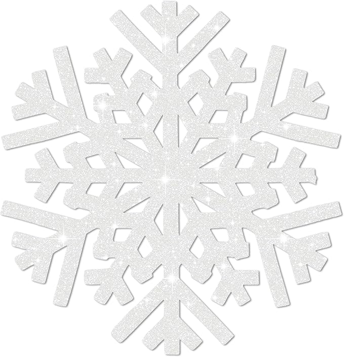 60Pcs Snowflake Paper Placemats Christmas Sliver Glitter Disposable Place Mats Winter Round Sparkle Decorative Table Chargers Xmas Snowflake Decoration for Holiday Festival Dining Tableware