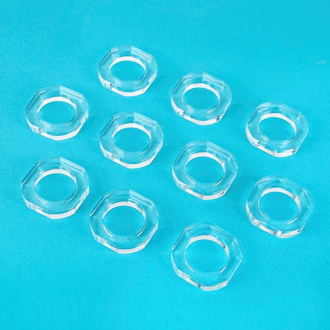 Clear Napkin Holder, Napkin Rings Set of 12, Fall Thanksgiving Christmas Napkin Rings, Festival Acrylic Napkin Ring Holders, Napkin Ring Bulk for Wedding, Party, Elegant Table Settings - CLEENTABLE