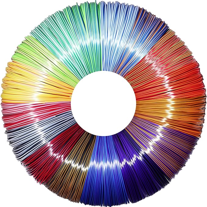 MIKA3D 2 Dual Color in 1 Silk PLA Filament Refill Sample Pack, 16 Different Dual Color Silk PLA, Each 4 Meter Length, Total 64m Silk Shiny Dual Color PLA 3D Printer 3D Pen Filament