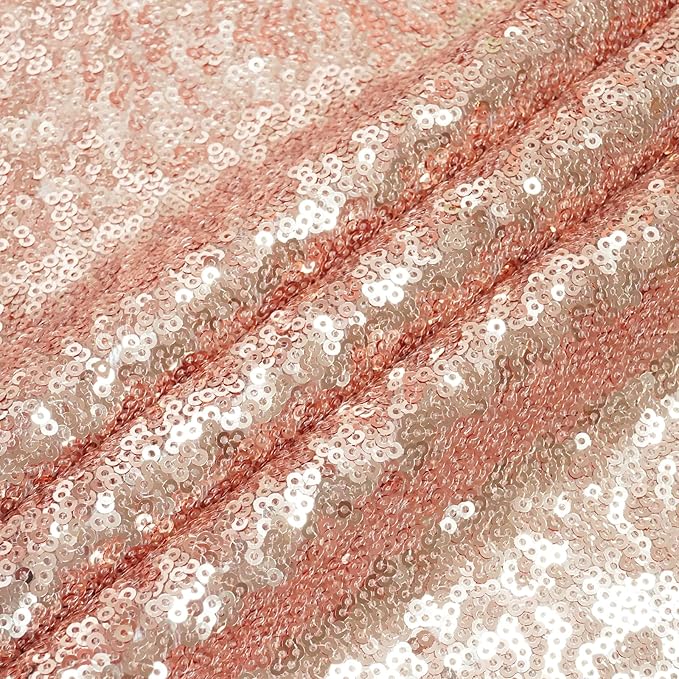Eternal Beauty Rose Gold Sequin Backdrop, 20x10 Ft Glitter Background Curtains for Shimmer Photography Party Wedding Birthday Back Drop Decor