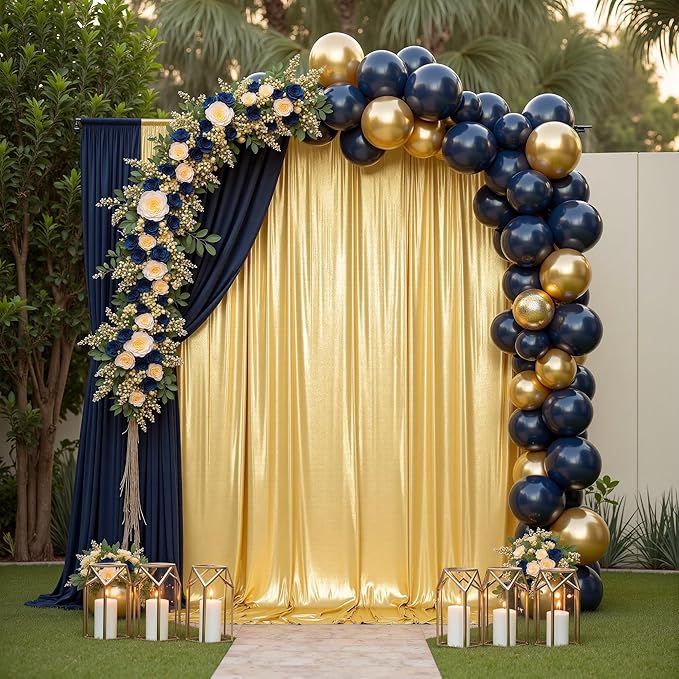 gogoparti 20x10FT Gold Sequin Backdrop Curtain - 4 Panels of 5x10FT Wrinkle-Free Glitter Drapes for Photography, Birthdays, Weddings & Graduations