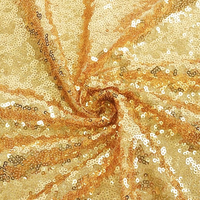 Eternal Beauty Gold Sequin Backdrop, 7x7 Ft Glitter Background Curtains for Shimmer Photography Party Wedding Birthday Back Drop Decor