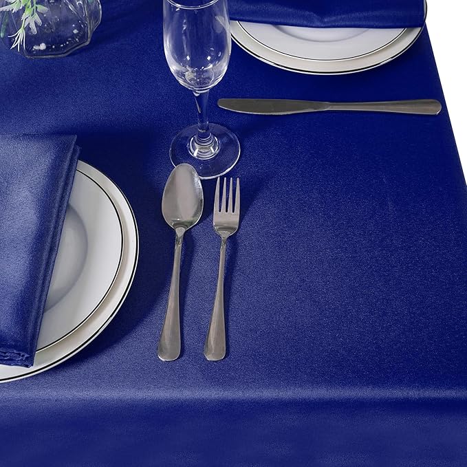 Cupuamon Square Tablecloth 52x52 inch Washable Polyester Fabric Table Cloth for Wedding Party Dining Banquet Decoration(52x52,Royal Blue)