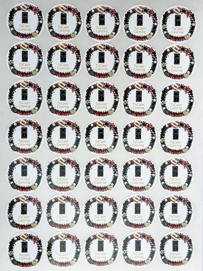 Custom Stickers for Weddings, Birthdays & Businesses - Personalized Labels with Your Logo - Waterproof, Fade and Heat Resistant - Pack of 100-1000 (Wreath O, 4 Inch)