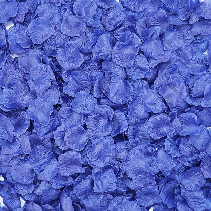 CODE FLORIST 2200 PCS Silk Flower Rose Petals for Wedding Decorations (Deep Blue)