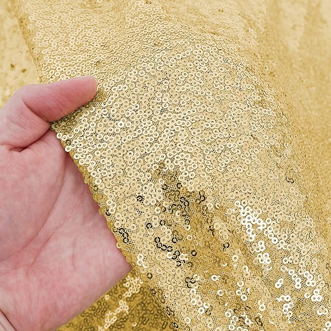 OQSQ Gold Sequin Tablecloth - 60x102 inch, Glitter Tablecloth, Sparkle Sequence Table Cover for Wedding,Birthday Party,Bridal Shower Decorations