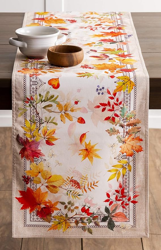 Maison d' Hermine Table Runner 100% Cotton Double Layer Table Runners 72 inches Long for Thanksgiving Christmas Decorations Home Kitchen Dining Party Wedding (Amarante, 14.5" x 72")