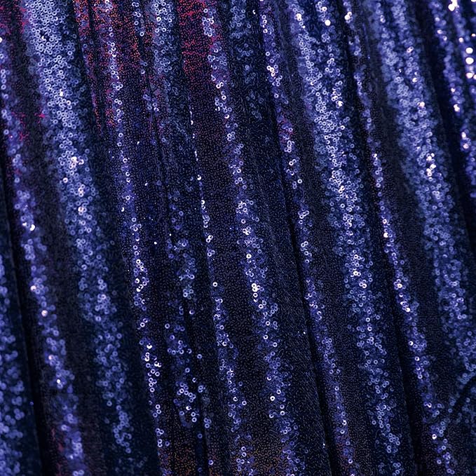 JYFLZQ Navy Blue Sequin Backdrop Curtains 6ft x 8ft 1 Panel Glitter Photo Booth Backdrops Sparkly Photography Background Drapes for Parties Wedding Bridal Showers