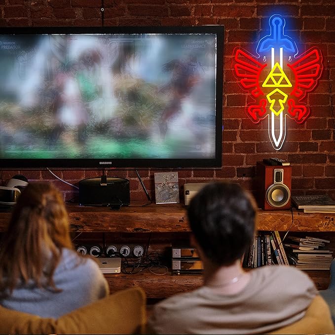 Sword Neon Sign Gamer Neon Signs for Wall Decor Gaming Room Decor LOZ Gifts Master Sword LED Sign Room Decor Neon Light up Sign for Bedroom Boys