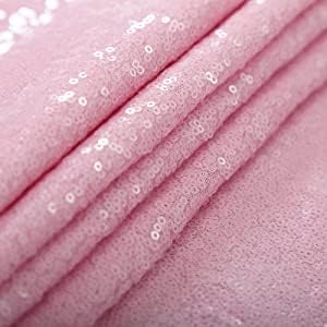 Pink Sequin Backdrop Curtains 4 Panels 2FTx8FT for Wedding, Birthday, Bridal Party, Photo Backdrop