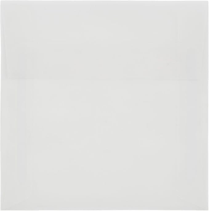 LUXPaper Square Invitation Envelopes | Peel & Press | 5" x 5" | Clear Translucent | 30lb. Text | 50 Qty
