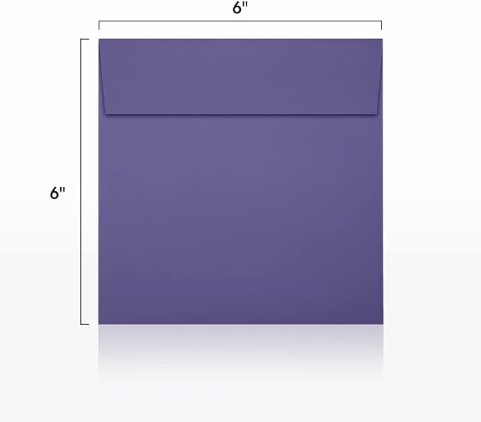 6 x 6 Square Envelopes - Wisteria Purple (50 Qty.)