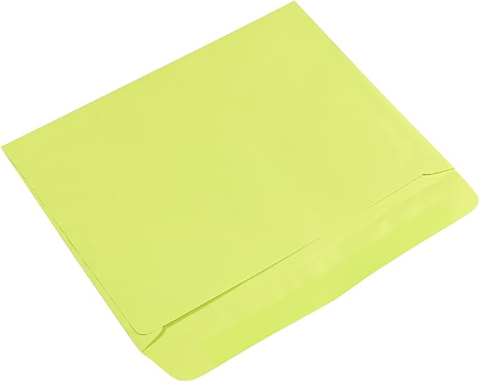 JAM PAPER 9 x 12 Booklet Colored Envelopes - Ultra Lime Green - Bulk 1000/Carton