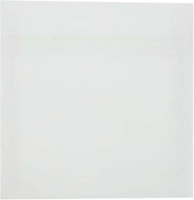 LUXPaper Square Invitation Envelopes | Peel & Press | 7" x 7" | Clear Translucent | 30lb. Text | 50 Qty
