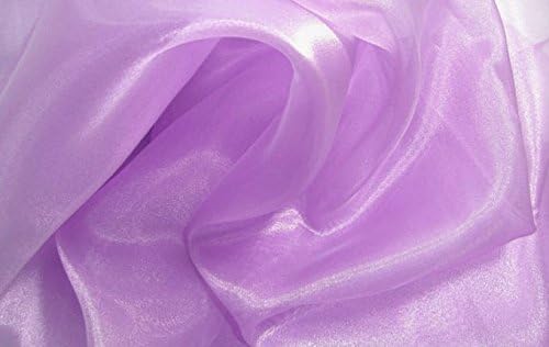 VDS Light Purple Organza Fabric, 5 Yards Continuous, 45” Wide, Wedding Party Decoration Iridescent Crystal Sheer Shiny Organza Tulle Bridal Dress DIY Crafts Costume Sewing Backdrop Arch Cloth