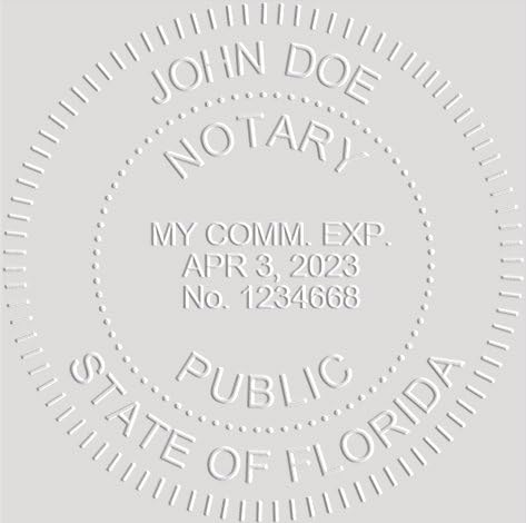 MaxMark Notary Seal Round Embosser for Florida State - Includes Gold Burst Seal Labels (50 Count)