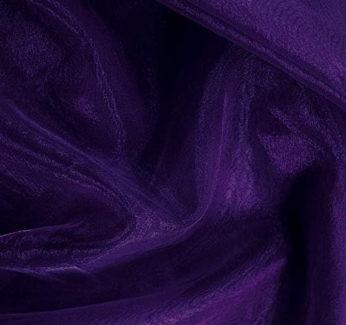 VDS Purple Organza Fabric, 45 Yards Continuous, 45” Wide, Wedding Party Decoration Iridescent Crystal Sheer Shiny Organza Tulle Bridal Dress DIY Crafts Costume Sewing Backdrop Arch Cloth