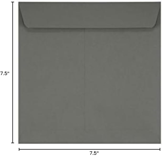 LUXPaper Square Invitation Envelopes | Peel & Press | 7 1/2" x 7 1/2" | Smoke Gray | 80lb. Text | 50 Qty