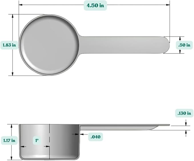 3 Tablespoon (1.5 Oz. | 43 mL) Long Handle Scoop for Measuring Coffee, Pet Food, Grains, Protein, Spices and Other Dry Goods (Pack of 25)