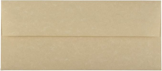 JAM PAPER #10 Business Parchment Envelopes - 4 1/8 x 9 1/2 - Brown Recycled - 50/Pack