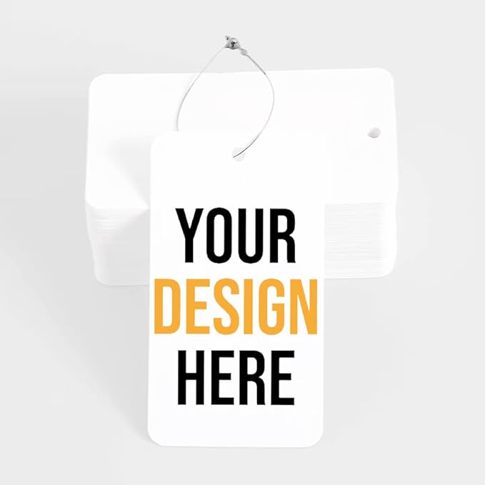 200 Pcs Custom Hang Tags,Personalized Your Logo Photo and Text Design Price Tags Jewelry Hang Tags Labels (Gift Tag Rope)