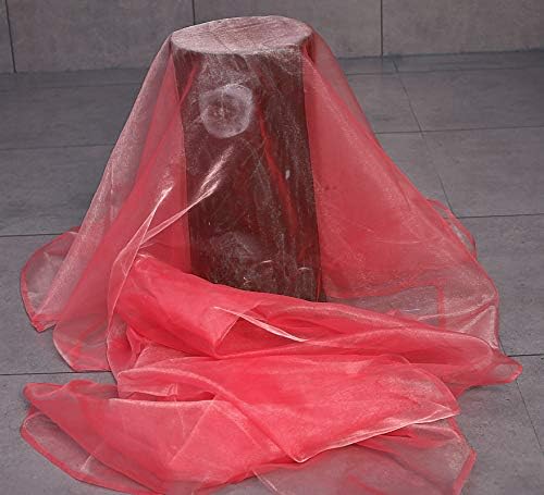 VDS Coral Organza Fabric, 50 Yards Continuous, 45” Wide, Wedding Party Decoration Iridescent Crystal Sheer Shiny Organza Tulle Bridal Dress DIY Crafts Costume Sewing Backdrop Arch Cloth