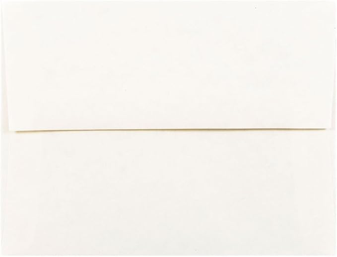 JAM PAPER A2 Parchment Invitation Envelopes - 4 3/8 x 5 3/4 - White Recycled - 50/Pack