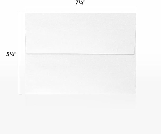 LUXPaper A7 Invitation Envelopes | Peel & Press | 5 1/4" x 7 1/4" | Crystal Metallic | 80lb. Text | 50 Qty