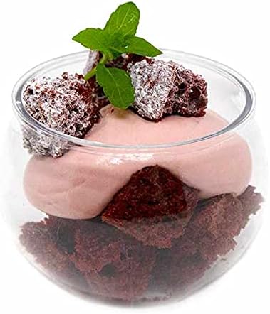 48 Pack 3 oz. Sphere Mini Dessert Cups Parfait Professional-Grade Recyclable Clear Disposable Plastic Fishbowl for Parfait Desserts, Appetizers, Events, and Parties CMJJ