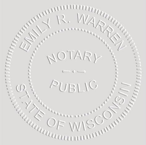 MaxMark Notary Seal Round Embosser for Wisconsin State - Includes Gold Burst Seal Labels (50 Count)