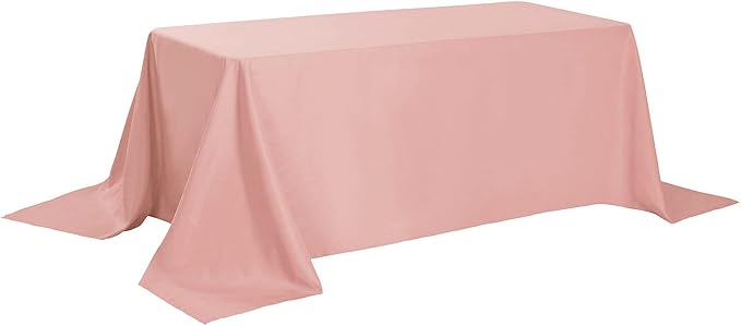 Rectangle Tablecloth 90x132 inch Washable Polyester Fabric Table Cloth for Wedding Party Dining Banquet Decoration（90x132, Dusty Pink）