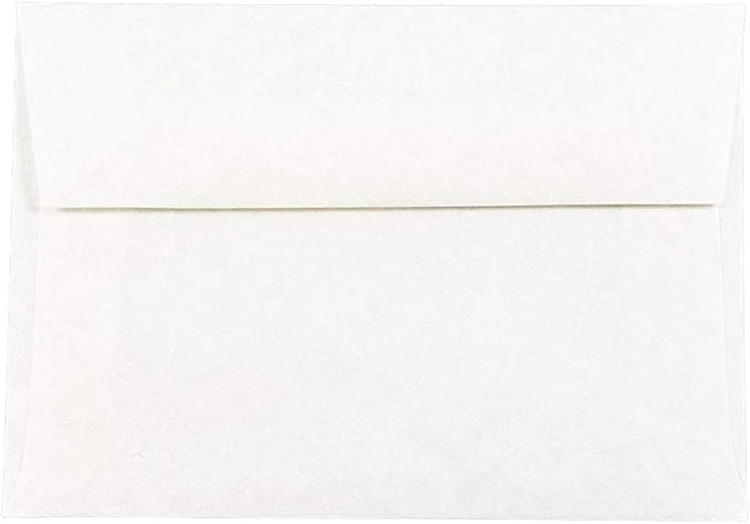 JAM PAPER 4Bar A1 Parchment Invitation Envelopes - 3 5/8 x 5 1/8 - White Recycled - 50/Pack