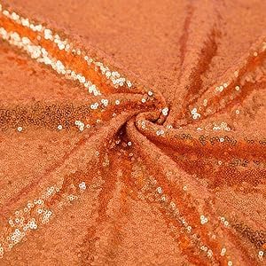 Orange Sequin Backdrop Curtains 1 Panel 10FTx10FT Glitter Orange Photo Backdrop for Party Wedding Baby Halloween Decoration
