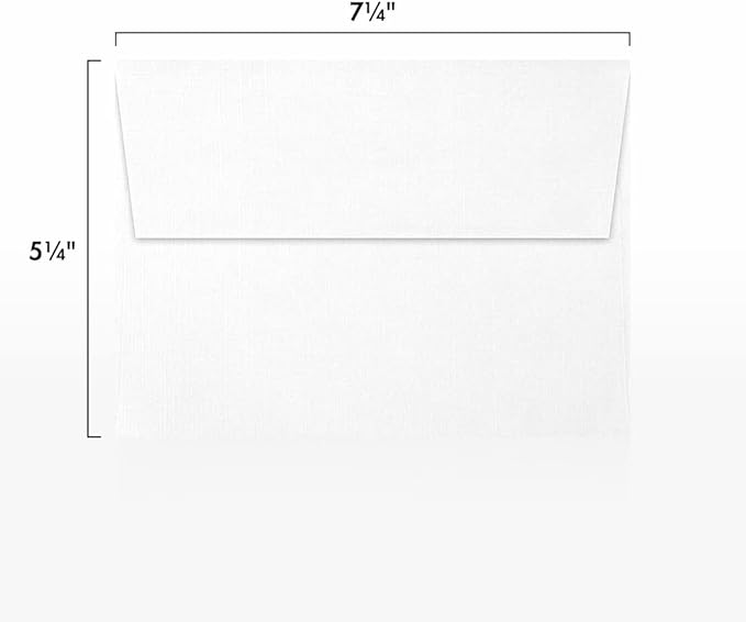 LUXPaper A7 Invitation Envelopes | Peel & Press | 5 1/4" x 7 1/4" | White Linen | 80lb. Text | 500 Qty