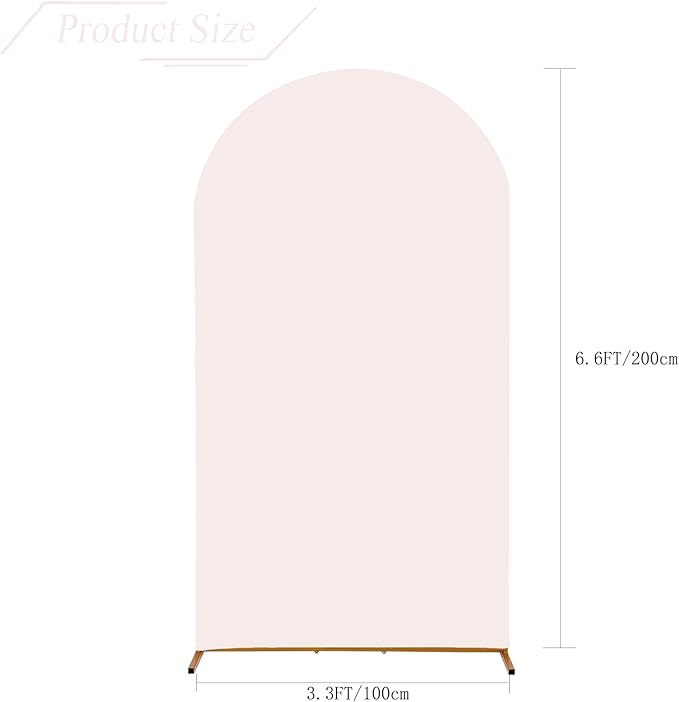 bricia Wedding Arch Backdrop Stand Cover, 6.6FT Double Sided Stretchy Arch Cover Fitted Wedding Birthday Party Banquet Decoration (Blush Pink 79.2''Lx39.6''W)